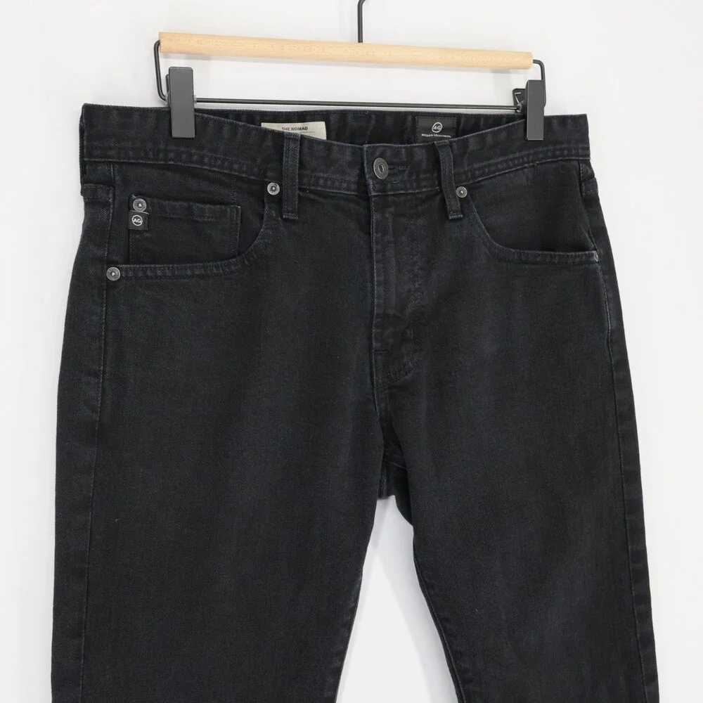 AG Adriano Goldschmied Nomad Jeans Mens 32x34 Black Modern Slim Stretch Denim